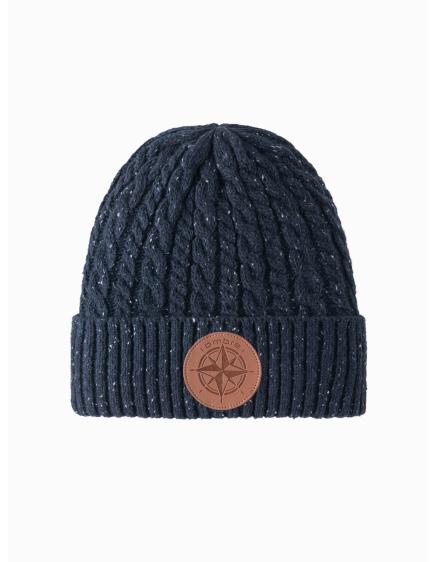 Férfi sapka kerek dombornyomott felirattal – sötétkék V2 OM-ACWH-0121