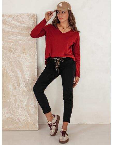 Női CHARMYOU farmer nadrág övvel feketével