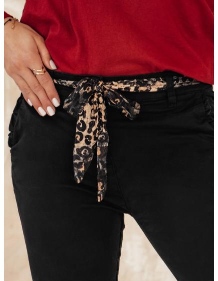 Női CHARMYOU farmer nadrág övvel feketével