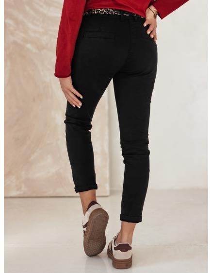 Női CHARMYOU farmer nadrág övvel feketével