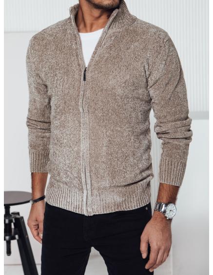 Férfi pulóver zsinórral bézs színű