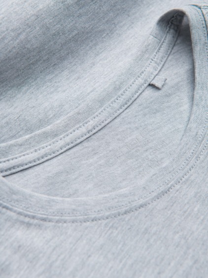 Pánske klasické bavlnené tričko BASIC - sivé V5 – fotografie produktu 6