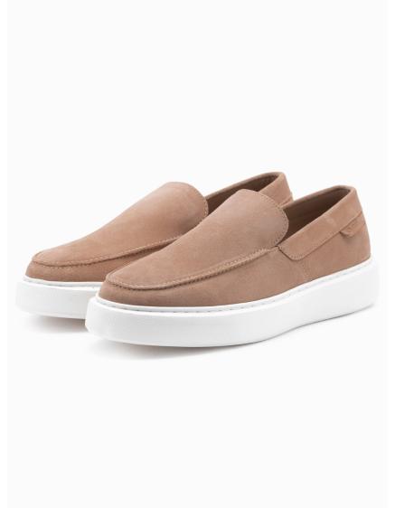 Férfi slip-on cipő vastag talppal – világosbarna V3 OM-FOCS-0152