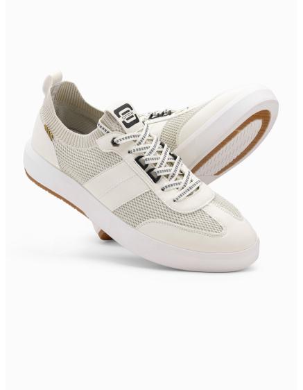 Pánské nazouvací strukturované látkové tenisky – pískové V1 OM-FOSL-0154