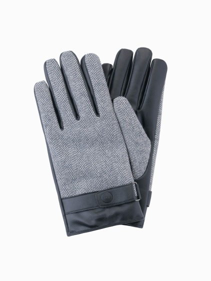 Pánske elegantné rukavice zo zmesi vlny - sivá melanž V1