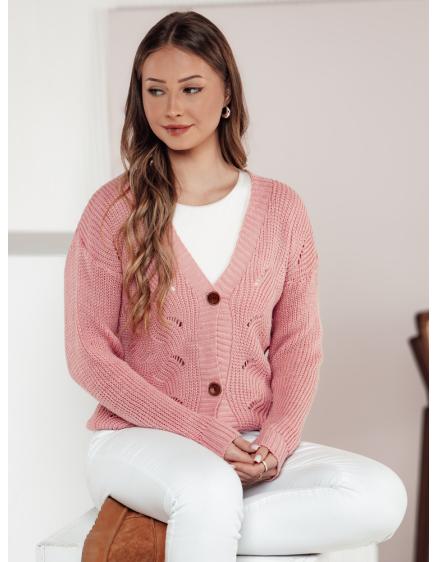 Női pulóver KNITVIA rózsaszín