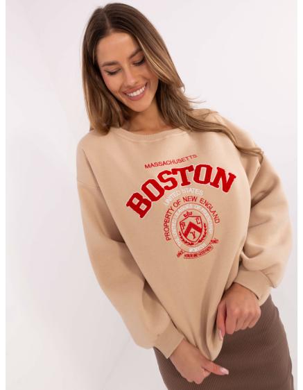 Béžová mikina s podšívkou a kapucí