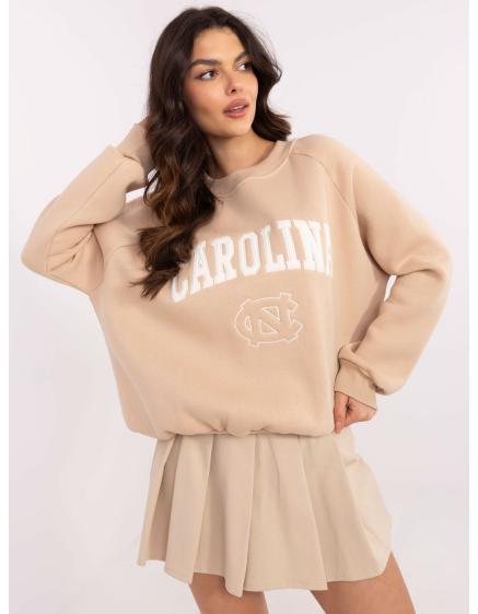 Béžová mikina s kulatým výstřihem