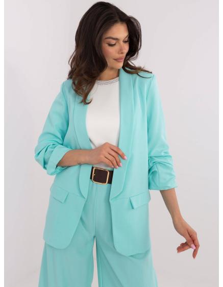 Mätovo zelená dámska bunda s imitáciou vreciek