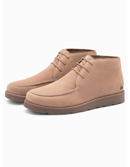 Férfi szarvasbőr bokacsizma vastag talppal – bézs V1 OM-FOCS-0164