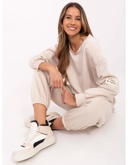 Béžový dvoudílný komplet s příměsí viskózy