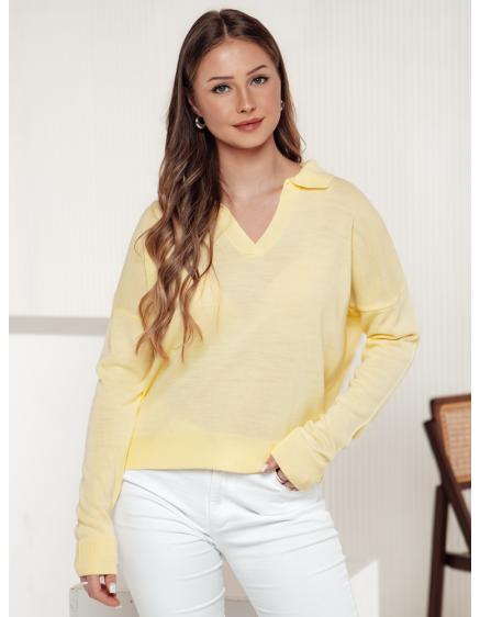 Női túlméretezett pulóver VISTILLA citromsárga