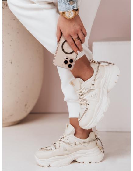 Dámské tenisky na silnější podrážce NEWMOVE béžové