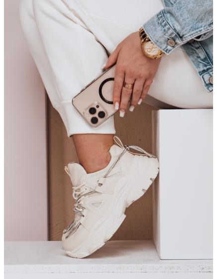 Dámské tenisky na silnější podrážce NEWMOVE béžové