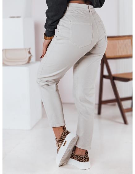 Dámske džínsové nohavice STREETSTYLE svetlo béžové