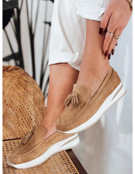 Dámske mokasíny s nízkym klinovým podpätkom MOCCKO khaki