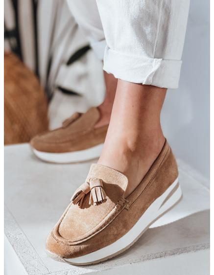 Dámske mokasíny s nízkym klinovým podpätkom MOCCKO khaki