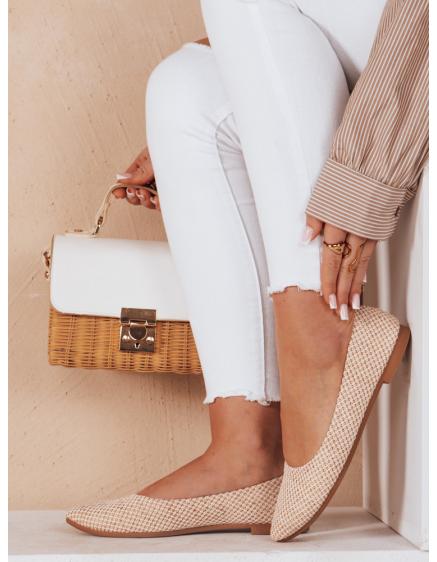 Dámské baleríny na plochém podpatku GLAMINO bílé