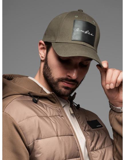 Férfi baseball sapka napellenzővel és nagy felvarróval – khaki V2 OM-ACCS-0101