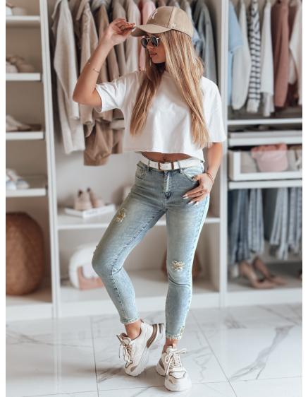 Dámské úzké džíny s páskem ICONON modré