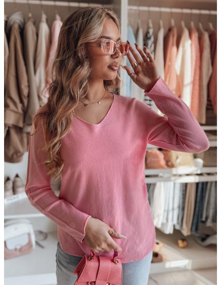 Női hosszú pulóver egy méret SOFTIL pink