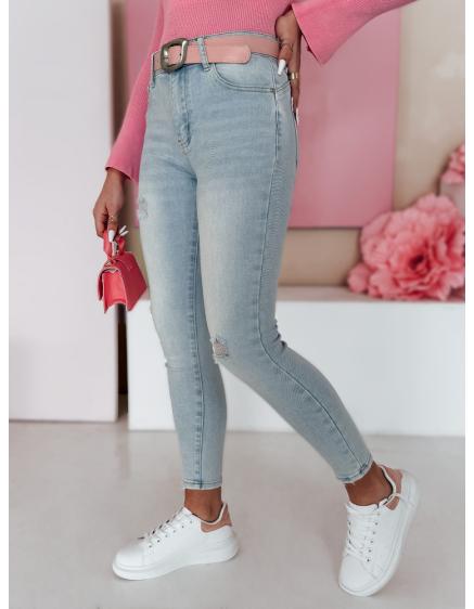 Dámské úzké džíny s páskem SLIMIVI modré