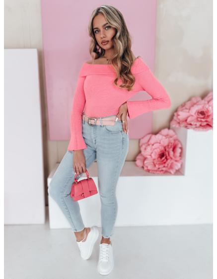 Dámské úzké džíny s páskem SLIMIVI modré