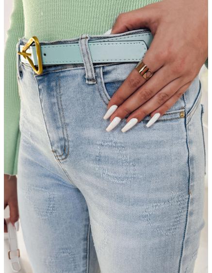 Dámské džínové úzké kalhoty se srdíčky JENIVIA modrá