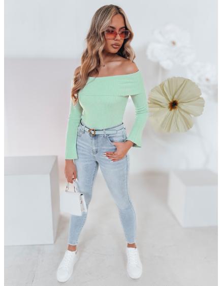 Dámské džínové úzké kalhoty se srdíčky JENIVIA modrá