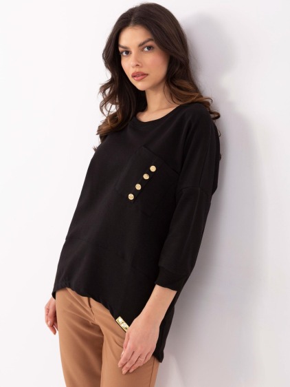 Černá asymetrická halenka oversize