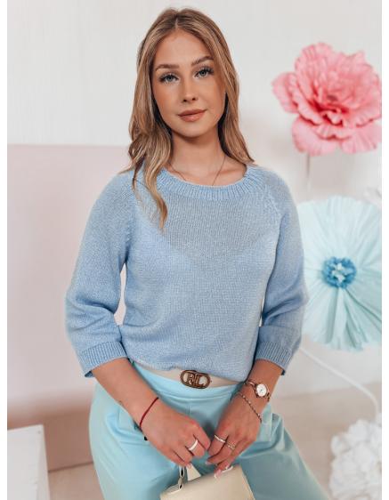 Női plusz méretű pulóver SOFTICAN kék