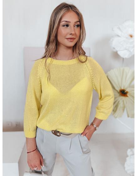 Női plusz méretű pulóver SOFTICAN sárga