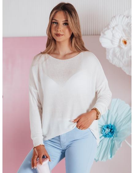 Nadmerné veľkosti Dámsky jednoduchý sveter SENZIA ecru