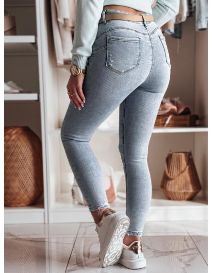 Dámské džíny skinny s výšivkou MOONAIR modré