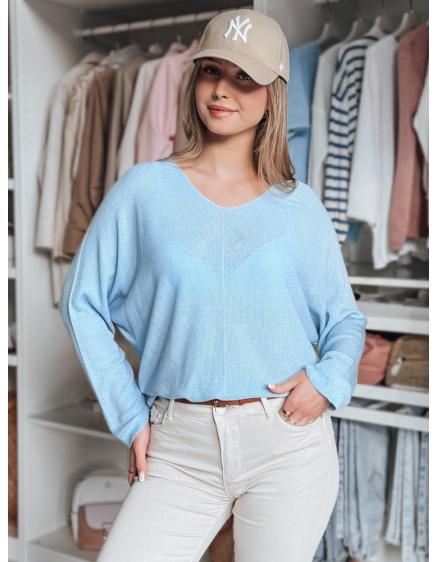 Női plusz méretű pulóver NORVAN kék