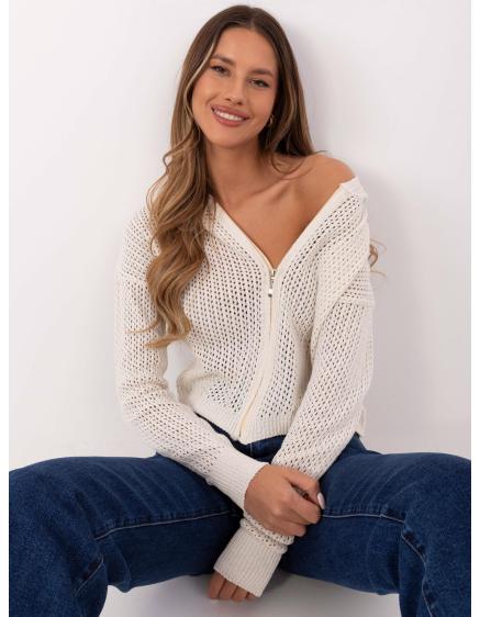 Világos bézs színű, cipzáras pulóver BASIC FEEL GOOD