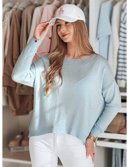 Női plus size pulóver egyszínű SENZIA kék