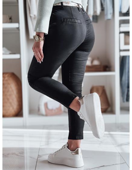 ROSSALI fekete chino nadrág övvel