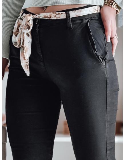 ROSSALI fekete chino nadrág övvel