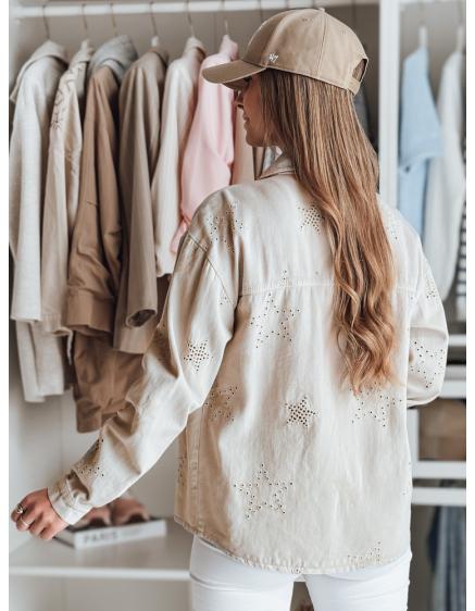 STRASHINE női átmeneti kabát csillagokkal, cappuccino, L méret