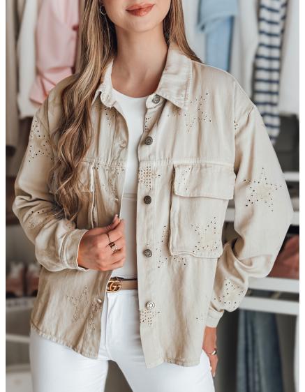 STRASHINE női átmeneti kabát csillagokkal, cappuccino, L méret