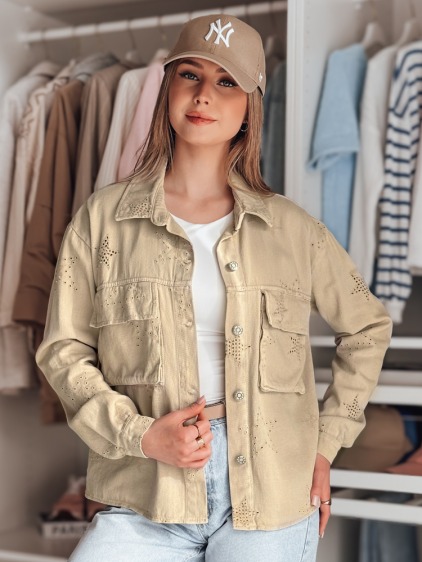 Dámska prechodna bunda one size s hviezdičkami STRASHINE hnedá