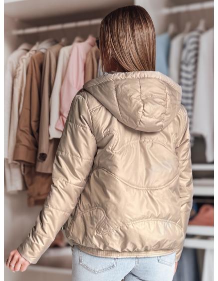 Dámska prešívaná bunda s kapucňou NIVESSO béžová