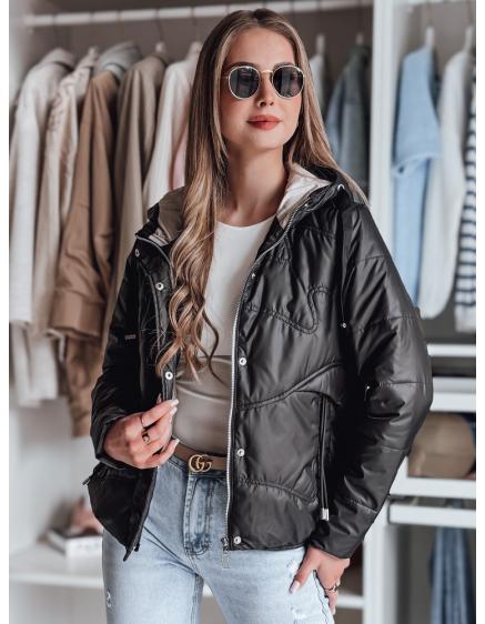 Dámska prešívaná bunda s kapucňou NIVESSO čierna