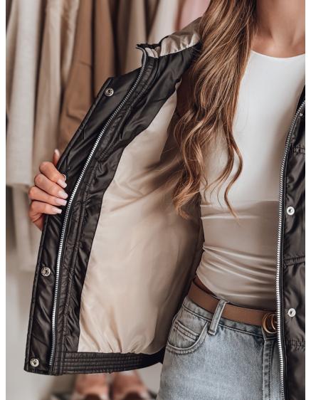 Dámska prešívaná bunda s kapucňou NIVESSO čierna