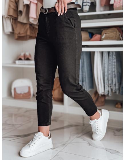 Női slim fit nadrág övvel TAIRONIK fekete