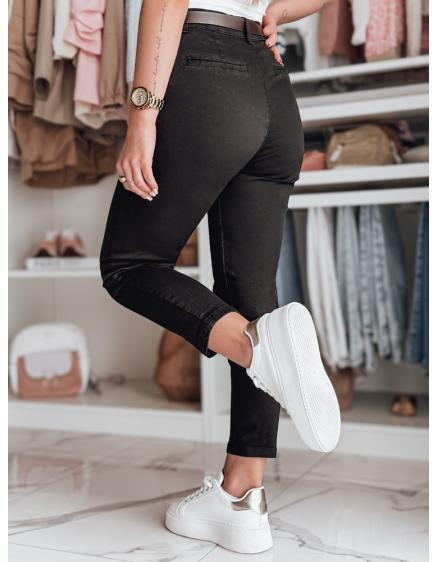 Női slim fit nadrág övvel TAIRONIK fekete