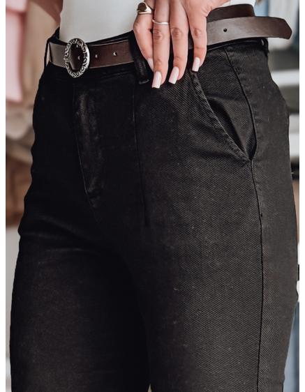Női slim fit nadrág övvel TAIRONIK fekete