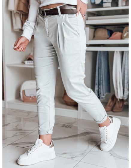 Dámské chino kalhoty s páskem MODELA světle šedé