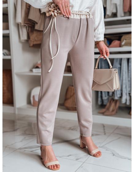 Női casual nadrág virágmintával LEGISSA, cappuccino